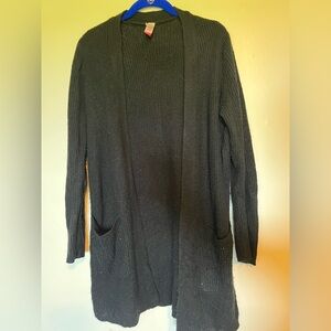 No Boundaries Black Open Front Cardigan Sweater